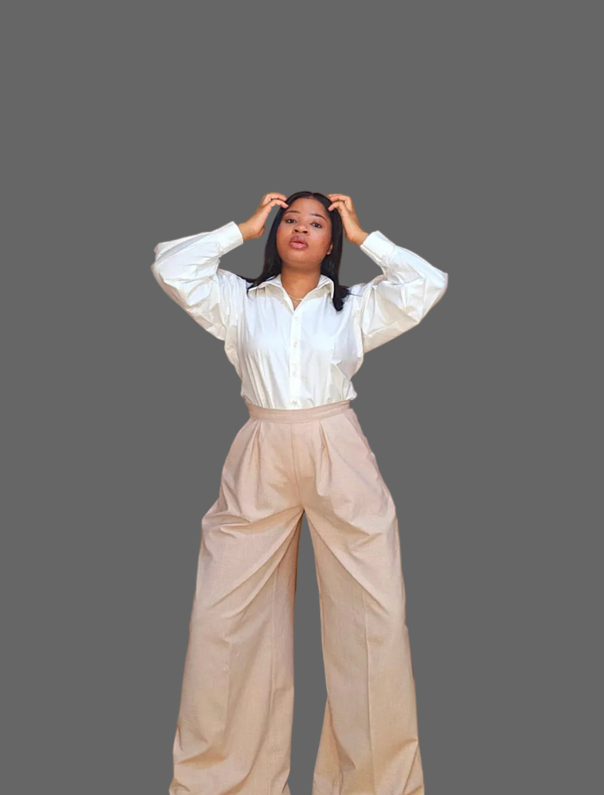Pleated wide leg pant